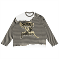 OH WAIT Striped Panel Boxy Long Sleeve T-Shirt