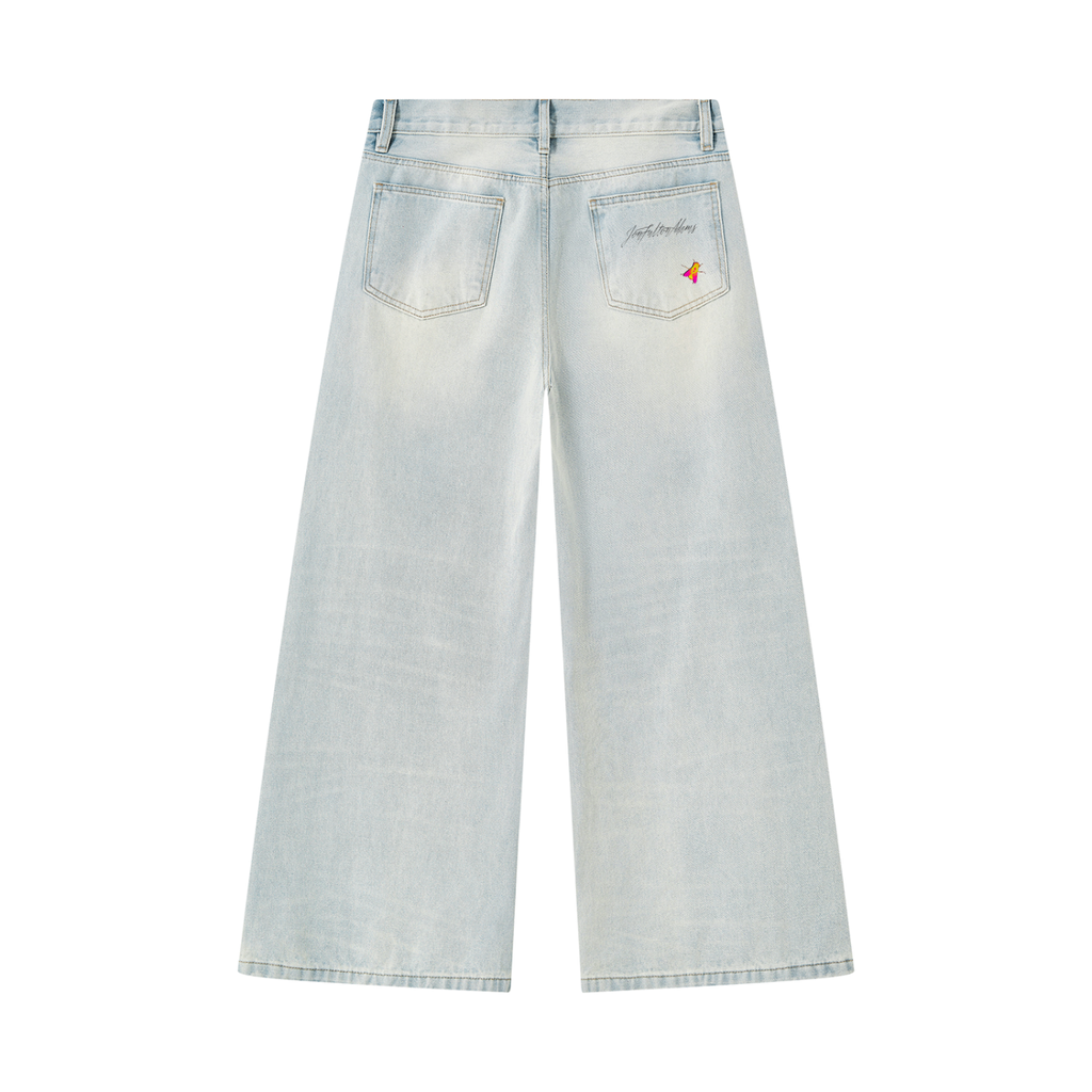MASCOT Vintage Wash Wide Leg Denim Jeans