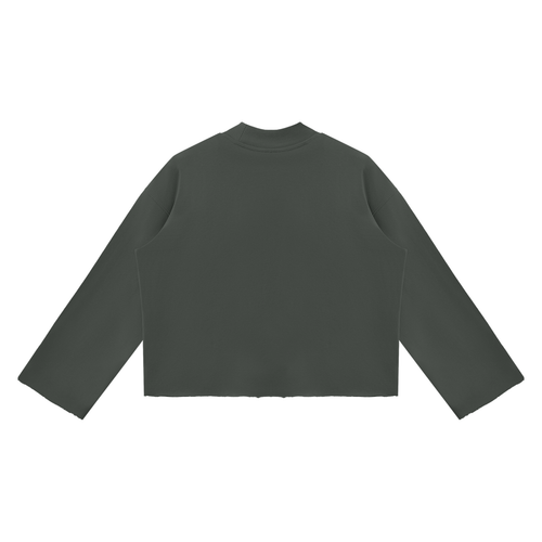 ATLAS AFTER HOURS Unisex Mock Neck Raw Edge Boxy Sweatshirt