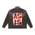 AS IS Faded Raw Edge Quarter-Zip Sweatshirt