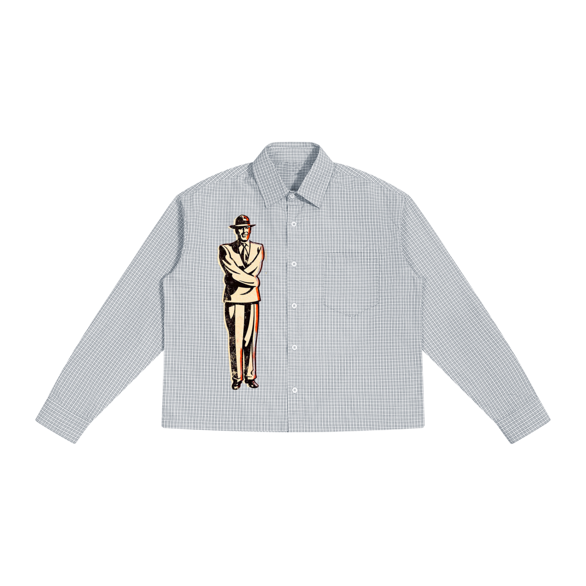 INSIDE JOB Boxy Plaid Long Sleeve Shirt