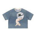 ATLAS AFTER HOURS Vintage Wash Boxy Raw Hem Denim T-Shirt
