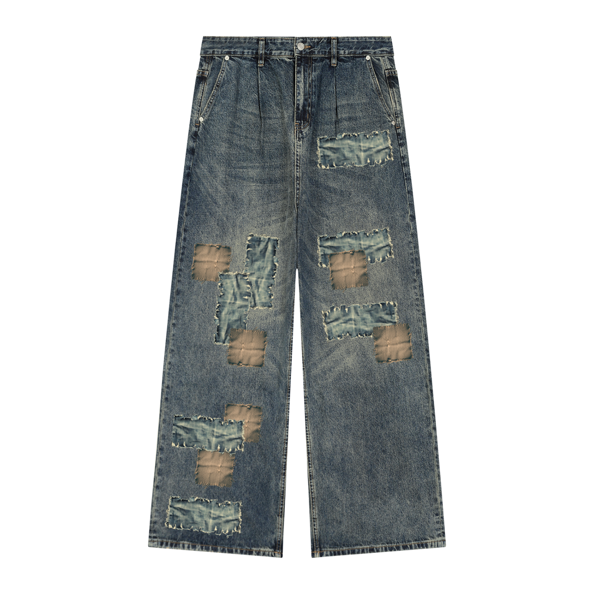 TROMPE L'OEIL PATCHES Vintage Denim Jeans