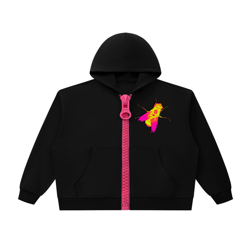 SCHIAP SLIDE Oversized Chunky-Zip Boxy Hoodie