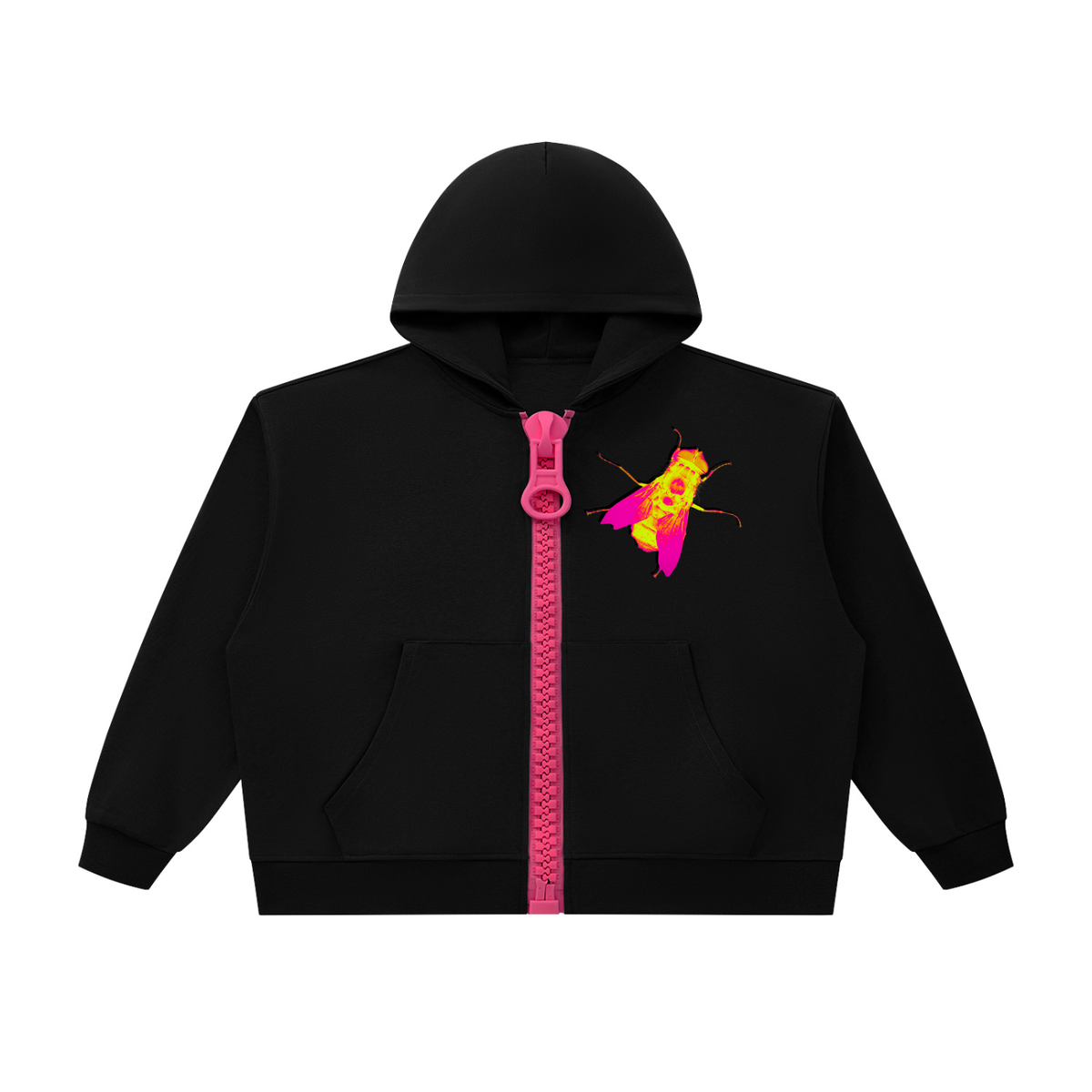 SCHIAP SLIDE Oversized Chunky-Zip Boxy Hoodie