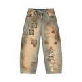 FALSE MENDED Vintage Wash Barrel Leg Jeans