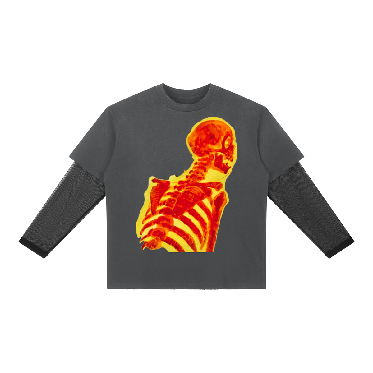 THE FLUOROSCOPY Patchwork Sunfade Layer T-Shirt