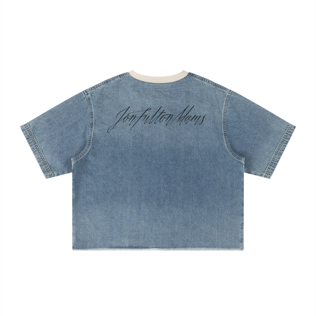 ATLAS AFTER HOURS Vintage Wash Boxy Raw Hem Denim T-Shirt