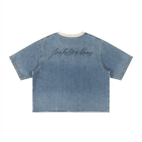 ATLAS AFTER HOURS Vintage Wash Boxy Raw Hem Denim T-Shirt
